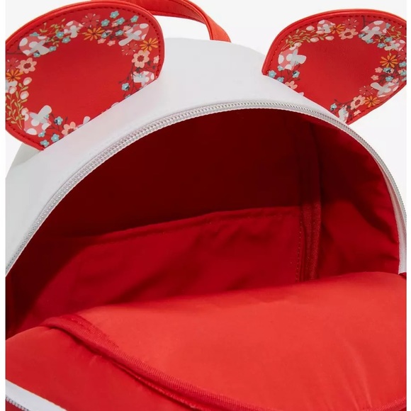 NWT Loungefly Disney Minnie Mouse Mushroom Floral Mini Backpack - Picture 5 of 8